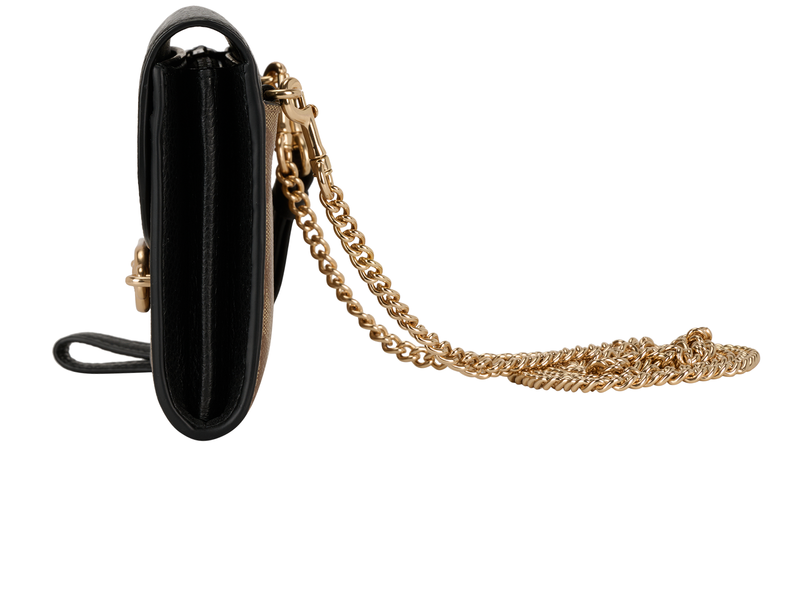 Signature Jade Wallet On Chain, &pound;130, Handbags, Beige/Black, Canvas/Leather, Bottom view